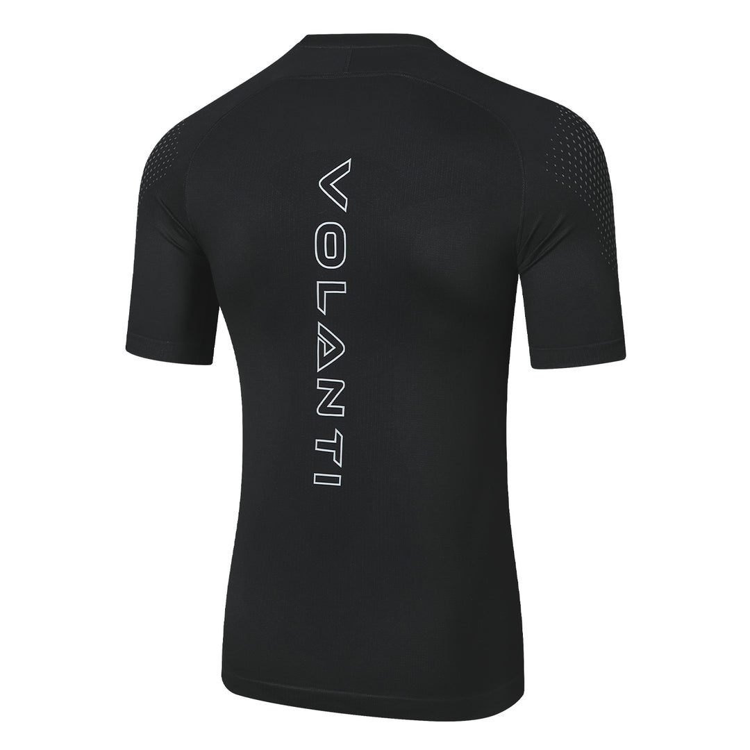 Ribbed Knit Compression Short-Sleeve Shirt
