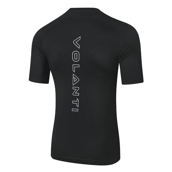 Ribbed Knit Compression Short-Sleeve Shirt