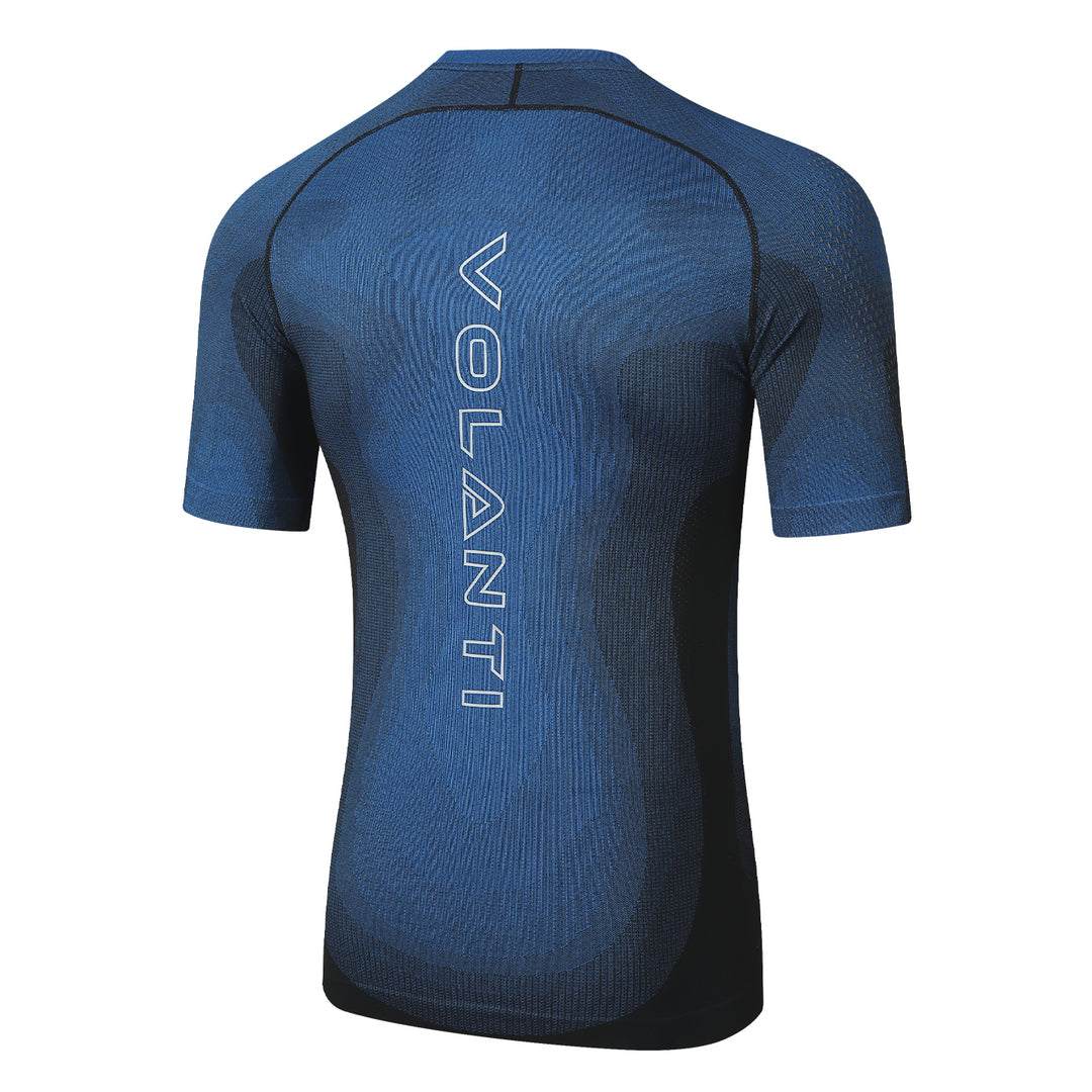 Ribbed Knit Compression Short-Sleeve Shirt