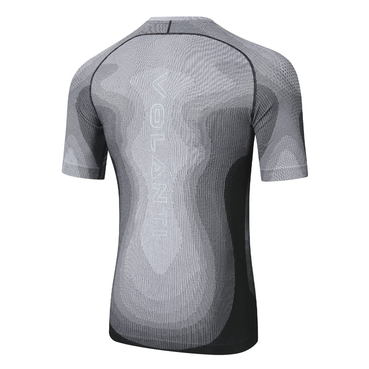 Ribbed Knit Compression Short-Sleeve Shirt